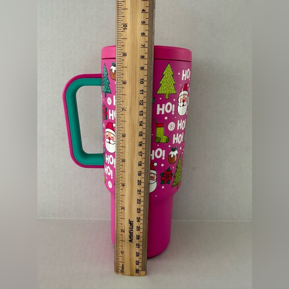 Meoky 40oz Festive Pink Holiday Tumbler with Straw - Picture 7 of 17